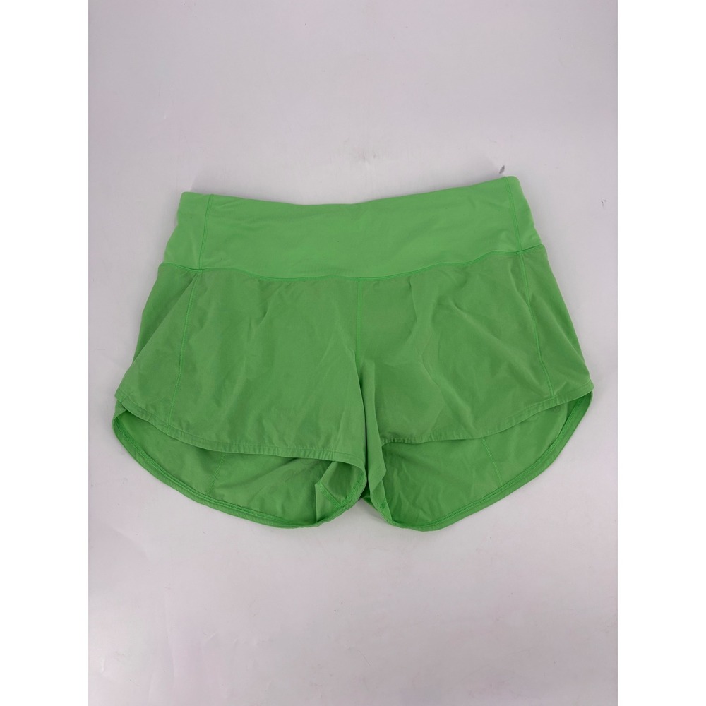 Lululemon Speed Up High-Rise Lined Shorts 4" Scream Green Light Size 12 LW7BBFT